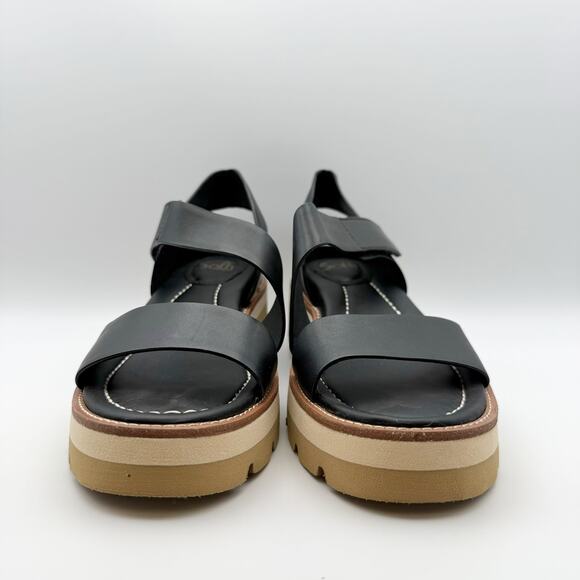 Sofft Womens Pru Platform Sandal US 10 EU 42 Black Asymmetric Leather NIB - Picture 5 of 11